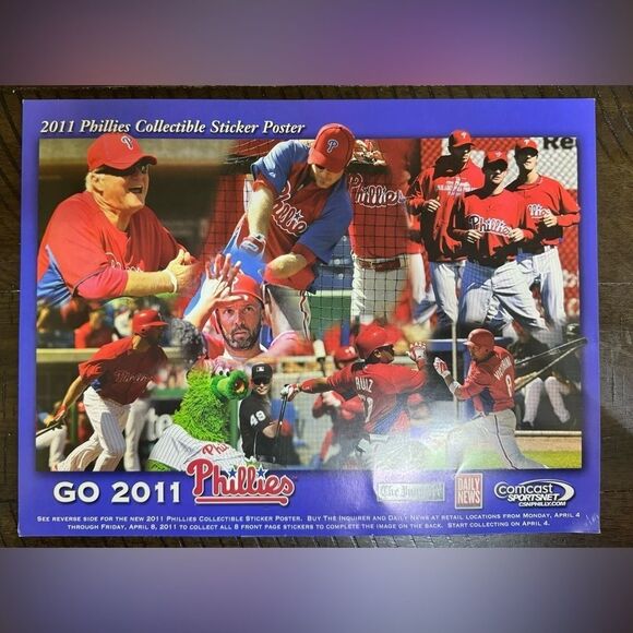 2011 Philadelphia Phillies Collectible Sticker Poster - The Arm Forces Poster - Picture 2 of 8